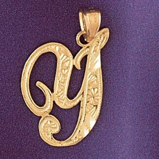 Dazzlers Jewelry Initial Y Pendant Necklace Charm Bracelet in Yellow, White or Rose Gold 9566y, MPN…