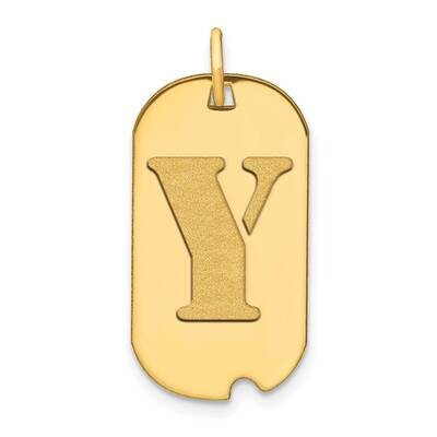 Letter Y Initial Dog Tag Pendant 14k Gold Polished YC1439Y, MPN: YC1439Y, 196904077689