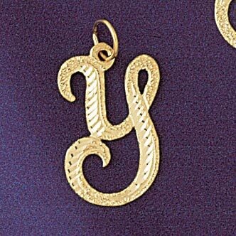 Dazzlers Jewelry Initial Y Classic Pendant Necklace Charm Bracelet in Yellow, White or Rose Gold 95…