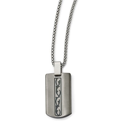 Edward Mirell Black Titanium Brushed &amp; Polished Necklace EMN151-20 by Edward Mirell, MPN: EMN151-20…