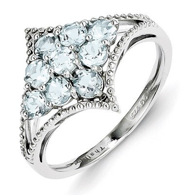 Aquamarine Ring Sterling Silver QR4514AQ, MPN: QR4514AQ, 883957680323