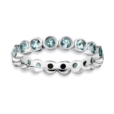 Aquamarine Ring - Sterling Silver QSK388, MPN: QSK388, 886774001333
