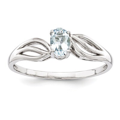 Aquamarine March Ring Sterling Silver QBR17MAR, MPN: QBR17MAR, 883957597423