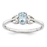 Aquamarine March Ring Sterling Silver QBR20MAR, MPN: QBR20MAR, 883957354125