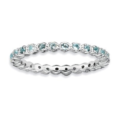 Aquamarine Ring - Sterling Silver QSK352, MPN: QSK352, 886774000664