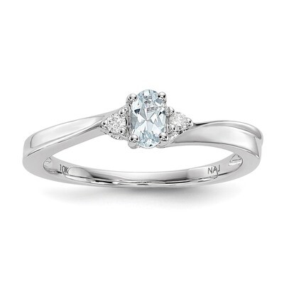 Aquamarine Birthstone Ring Sterling Silver Rhodium-plated QBR25MAR, MPN: QBR25MAR, 191101319129