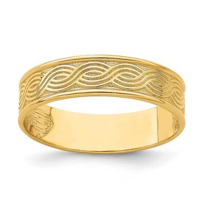 Wave Engraved Thumb Ring 14k Gold R795, MPN: R795, 196904048238