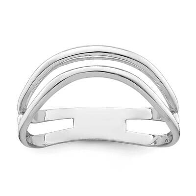 Double Wave Fashion Thumb Ring 14k White Gold R776, MPN: R776, 196904048382
