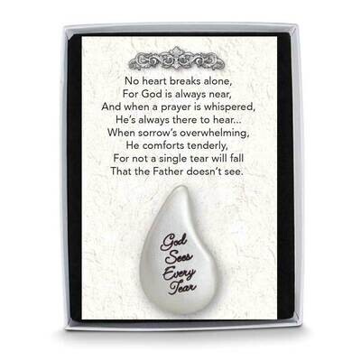 Silver God Sees Every Tear Tear Shaped Thumb Stone GM21175, MPN: GM21175, 785525297233