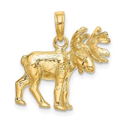 Moose Charm 14k Gold 3-D Textured K6605, MPN: K6605, 637218103935