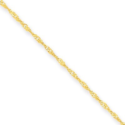 1.10mm Singapore Chain 9 Inch 10k Gold 10KPE9-9, MPN: 10KPE9-9, 886774539409