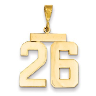 Number 26 Charm 14k Gold Large Polished LP26, MPN: LP26, 883957066875