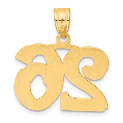 Number 26 Pendant 14k Gold Polished Etched AEN26, MPN: AEN26, 196904081044