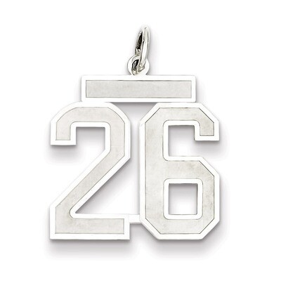 Pendant Number 26 Satin Sterling Silver Medium QPM26, MPN: QPM26, 883957126517