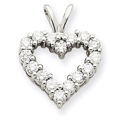 Diamond Heart Charm Pendant Mounting 14k White Gold XH127W, MPN: XH127W, 191101537363