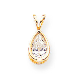 8x5mm Pear Bezel Pendant Mounting 14k Gold XP305, MPN: XP305,