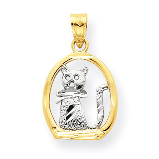 Cat Pendant 10K Gold &amp; Rhodium 10C1027, MPN: 10C1027, 886774018904