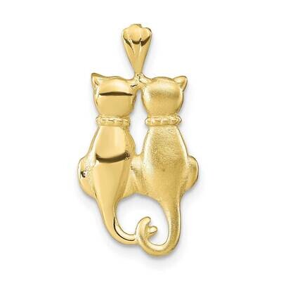 Satin &amp; Polished Cats Pendant 10k Gold 10ZC860, MPN: 10ZC860,