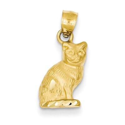 Cat Pendant 14k Gold Diamond-cut K3351, MPN: K3351, 883957136479