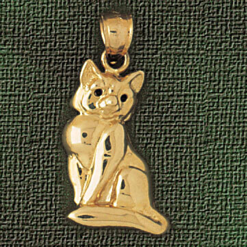 Dazzlers Jewelry Cat Pendant Necklace Charm Bracelet in Yellow, White or Rose Gold 1950, MPN: DZ-19…