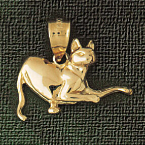 Dazzlers Jewelry Cat Pendant Necklace Charm Bracelet in Yellow, White or Rose Gold 1937, MPN: DZ-19…