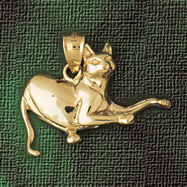 Dazzlers Jewelry Cat Pendant Necklace Charm Bracelet in Yellow, White or Rose Gold 1936, MPN: DZ-19…