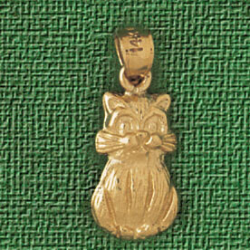Dazzlers Jewelry Cat Pendant Necklace Charm Bracelet in Yellow, White or Rose Gold 1933, MPN: DZ-19…