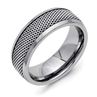 Base with Steel Mesh Center 8mm Band - Stainless Steel SR253 by Chisel, MPN: SR253, 886774527048
