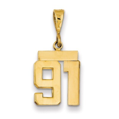 Number 91 Charm 14k Gold Small Polished SP91, MPN: SP91, 883957144917