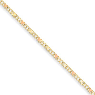 X&#39;s &amp; Hearts Anklet 10 Inch 14K Gold &amp; Rhodium ANK69-10, MPN: ANK69-10, 886774987712