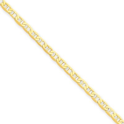 Anchor Link Anklet 10 Inch 14k Gold Polished ANK68-10, MPN: ANK68-10, 886774988054