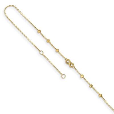 Infinity Symbol with 1 inch Extender Anklet 14k Gold ANK296-10, MPN: ANK296-10, 886774034133