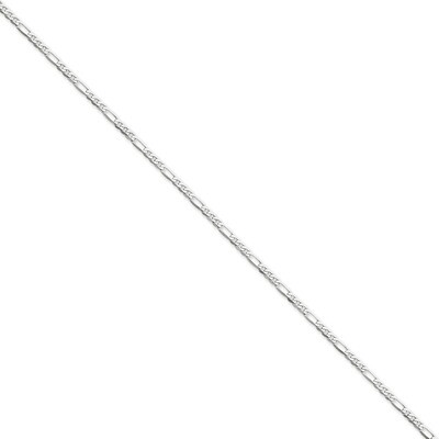2.75mm Flat Figaro Chain Anklet 14k white Gold WFIG070-10, MPN: WFIG070-10, 886774993348