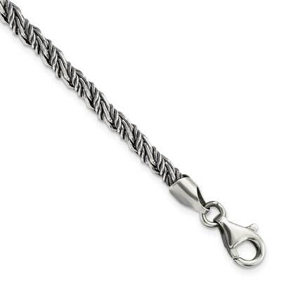 Rope Bracelet Sterling Silver Antiqued Polished QG5723-8.5, MPN: QG5723-8.5, 191101770098