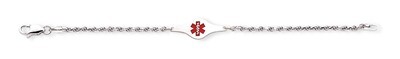 Children&#39;s Medical ID Rope Link Bracelet Sterling Silver XSM60-6, MPN: XSM60-6, 883957274690