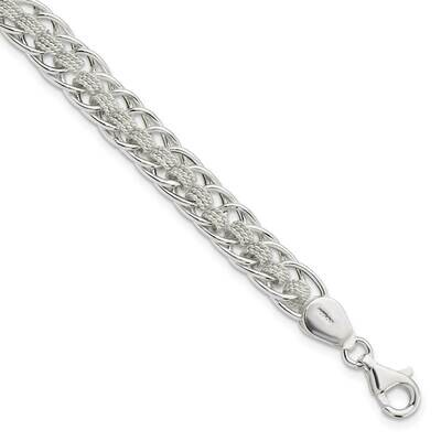 Roped Oval Link 7 Inch Bracelet Sterling Silver Polished QG5856-7, MPN: QG5856-7,