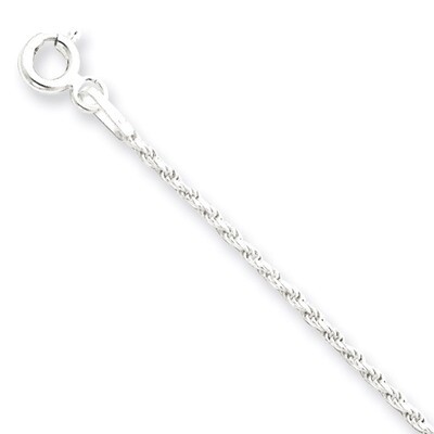 8 Inch 1.5mm Diamond-cut Rope Chain Sterling Silver QDC020-8, MPN: QDC020-8, 883957920016