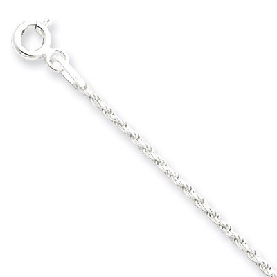 7 Inch 1.5mm Diamond-cut Rope Chain Sterling Silver QDC020-7, MPN: QDC020-7, 883957920009