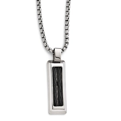 Edward Mirell Titanium &amp; Stainless Steel Cable Pendant Necklace EMN135-20 by Edward Mirell, MPN: EM…
