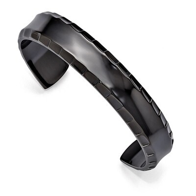 Edward Mirell Black Titanium Faceted Edges Polished Cuff Bangle EMB125 by Edward Mirell, MPN: EMB12…