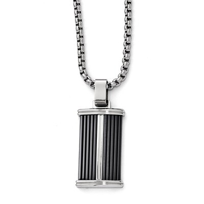 Edward Mirell Black Titanium &amp; Stainless Steel Necklace EMN129-20 by Edward Mirell, MPN: EMN129-20,…