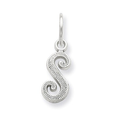 Casted Initial S Charm 14k white Gold WCH138-S, MPN: WCH138-S, 883957133560