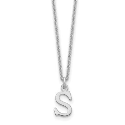 Letter S Initial Pendant with Chain 14k White Gold Cutout XNA727W/S, MPN: XNA727W/S, 191101672330