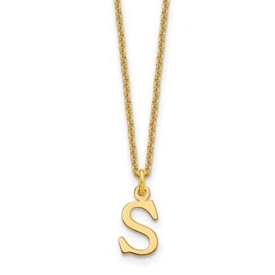 Letter S Initial Pendant with Chain 14k Gold Cutout XNA727Y/S, MPN: XNA727Y/S, 191101672590