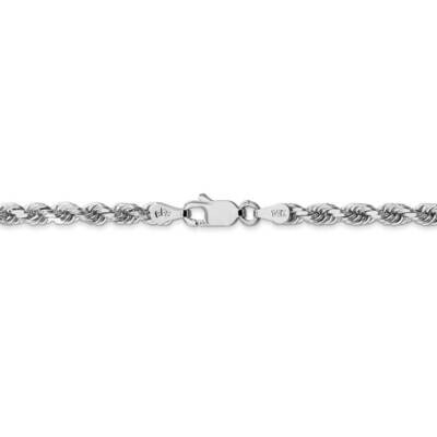 26 Inch 3.5mm Diamond-cut Rope Chain 14k White Gold 025W-26, MPN: 025W-26, 883957947167