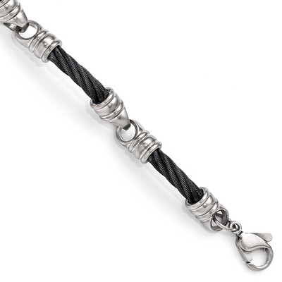 Edward Mirell Titanium Cable Link Bracelet EMB110-8 by Edward Mirell, MPN: EMB110-8, 614664096646