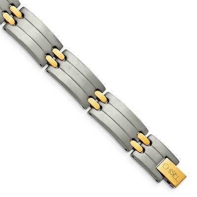 Yellow IP-Plating 8.5 Inch Bracelet Titanium TBB127-8.5 by Chisel, MPN: TBB127-8.5, 883957874333