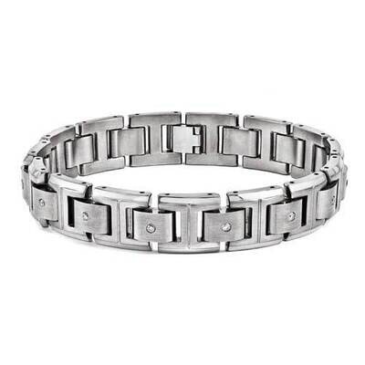 Titanium &amp; .75 TCW Diamond Bracelet GTB148-8.75