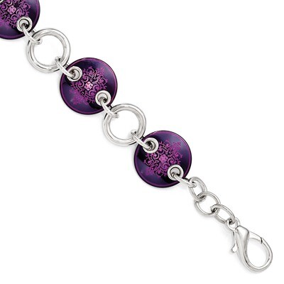 Edward Mirell Black Titanium &amp; Sterling Silver Anodized Pink Bracelet EMB146-7.5 by Edward Mirell, …