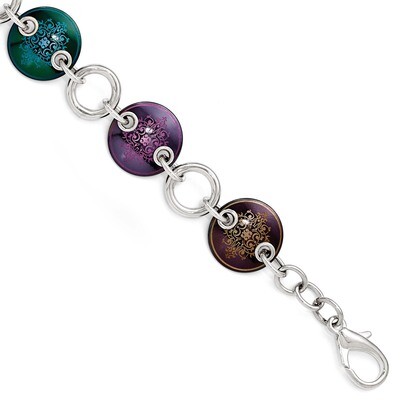 Edward Mirell Black Titanium &amp; Sterling Silver Anodized Multi Color Bracelet EMB145-8 by Edward Mir…